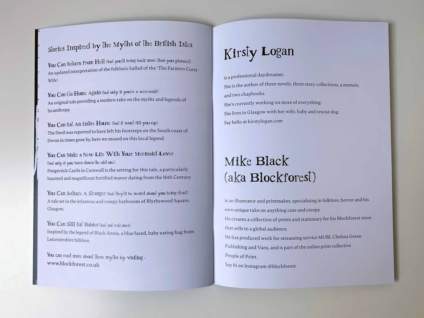 Horror Zine In Collaboration with Kirsty Logan