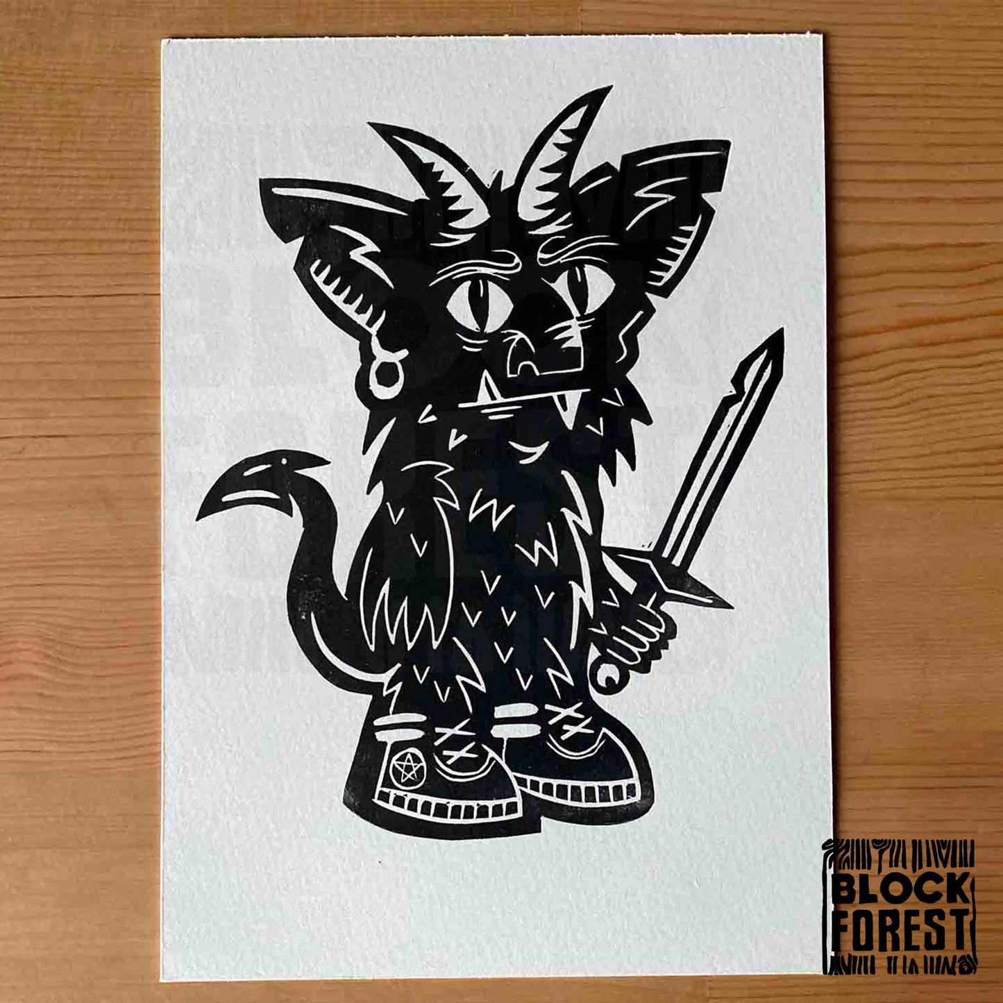 Adventure Goblin - Open Edition - Linocut Print