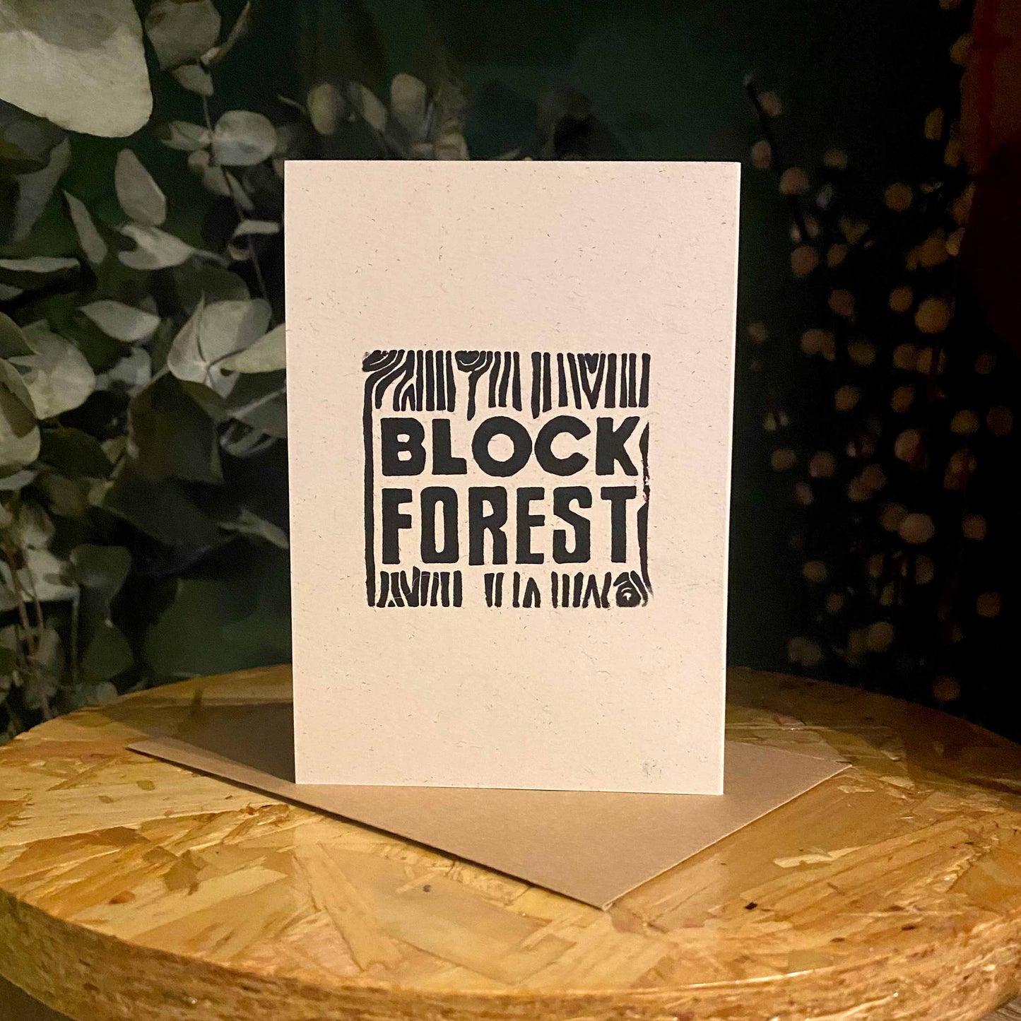 Krampus Presents - Festive Linocut Greetings Card