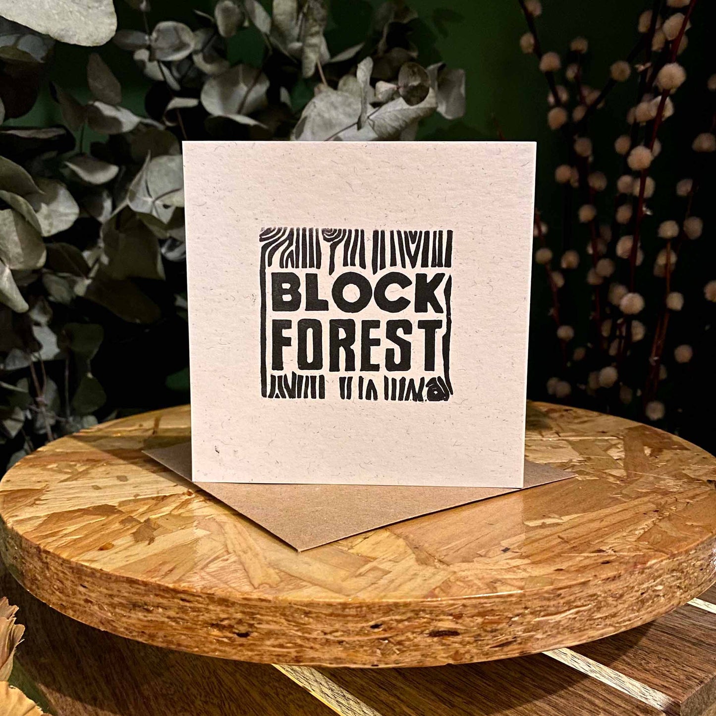 Santas (Satans) Little Helper - Festive Linocut Greetings Card