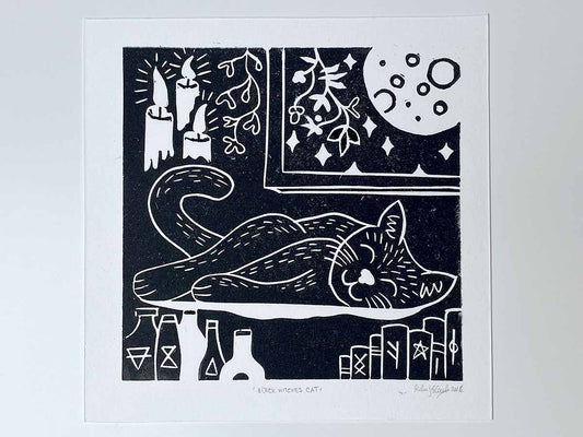 Witchcraft Triptych. Set of Three Linocut Prints