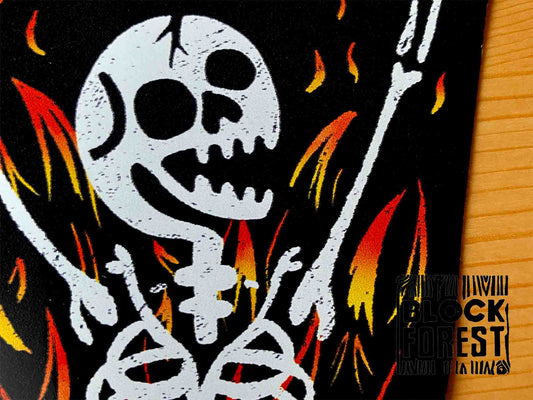 Burnt Out Skeleton Vinyl Sticker