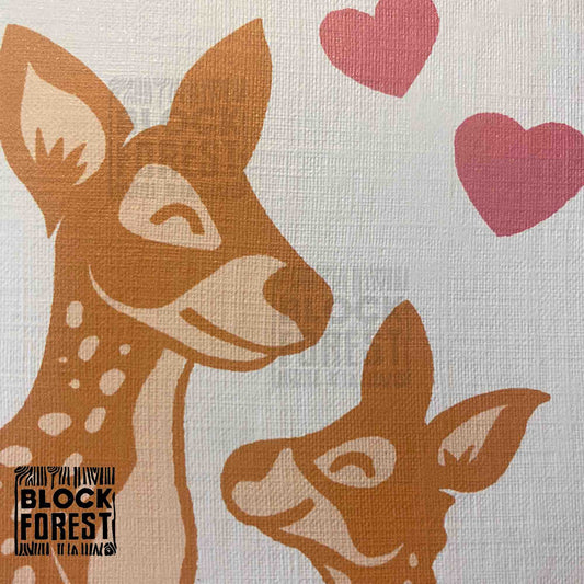 Deer & Fawn Love Card - Greetings Card