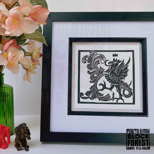 Wherwell Cockatrice - Open Edition - Linocut Print