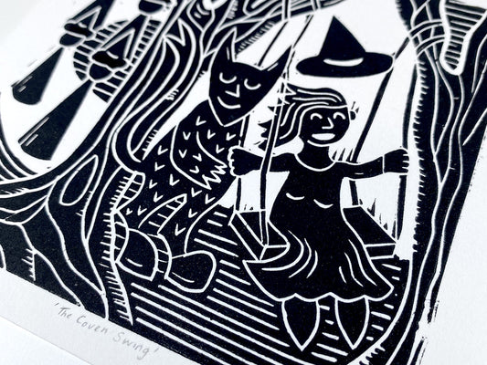 The Coven Swing - Open Edition - Linocut Print