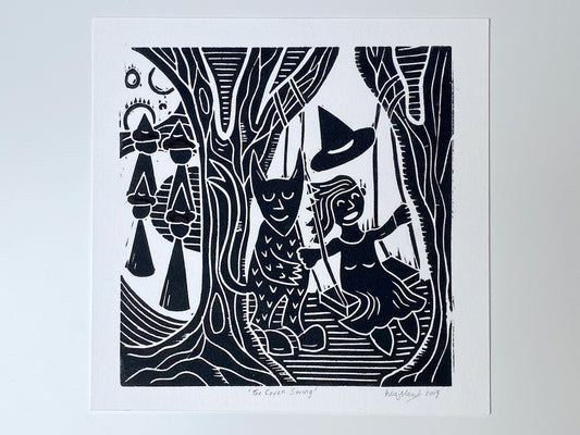 Coven Triptych. Set of Three Linocut Prints