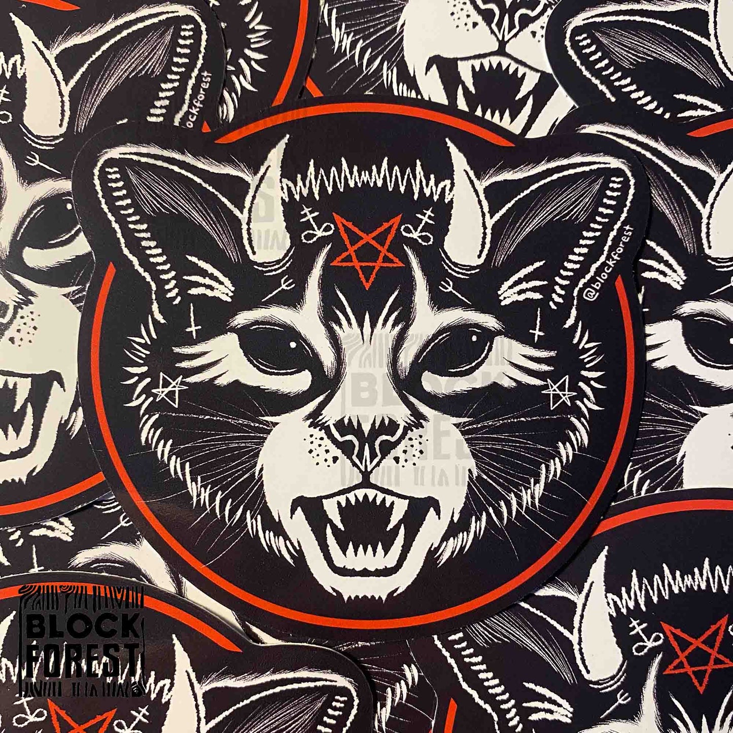 Demon Cat Vinyl Sticker