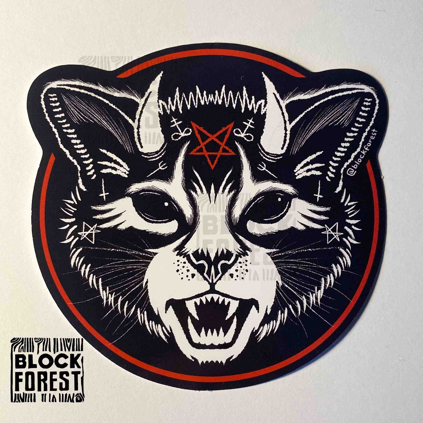 Demon Cat Vinyl Sticker