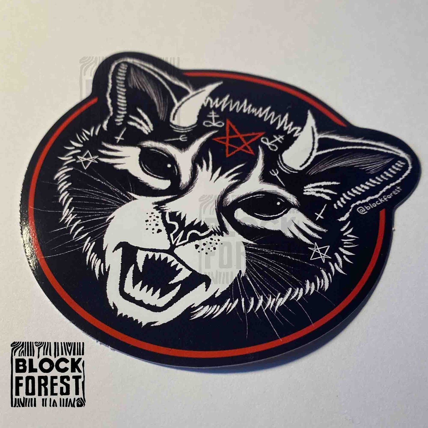 Demon Cat Vinyl Sticker