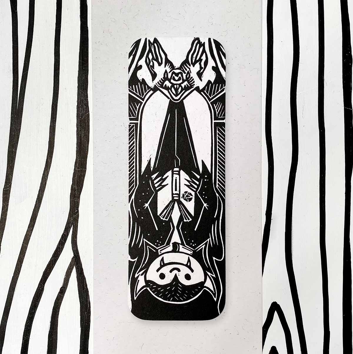 Dracula - Handprinted Linocut Bookmark