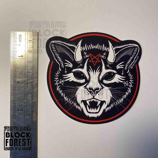 Demon Cat Vinyl Sticker