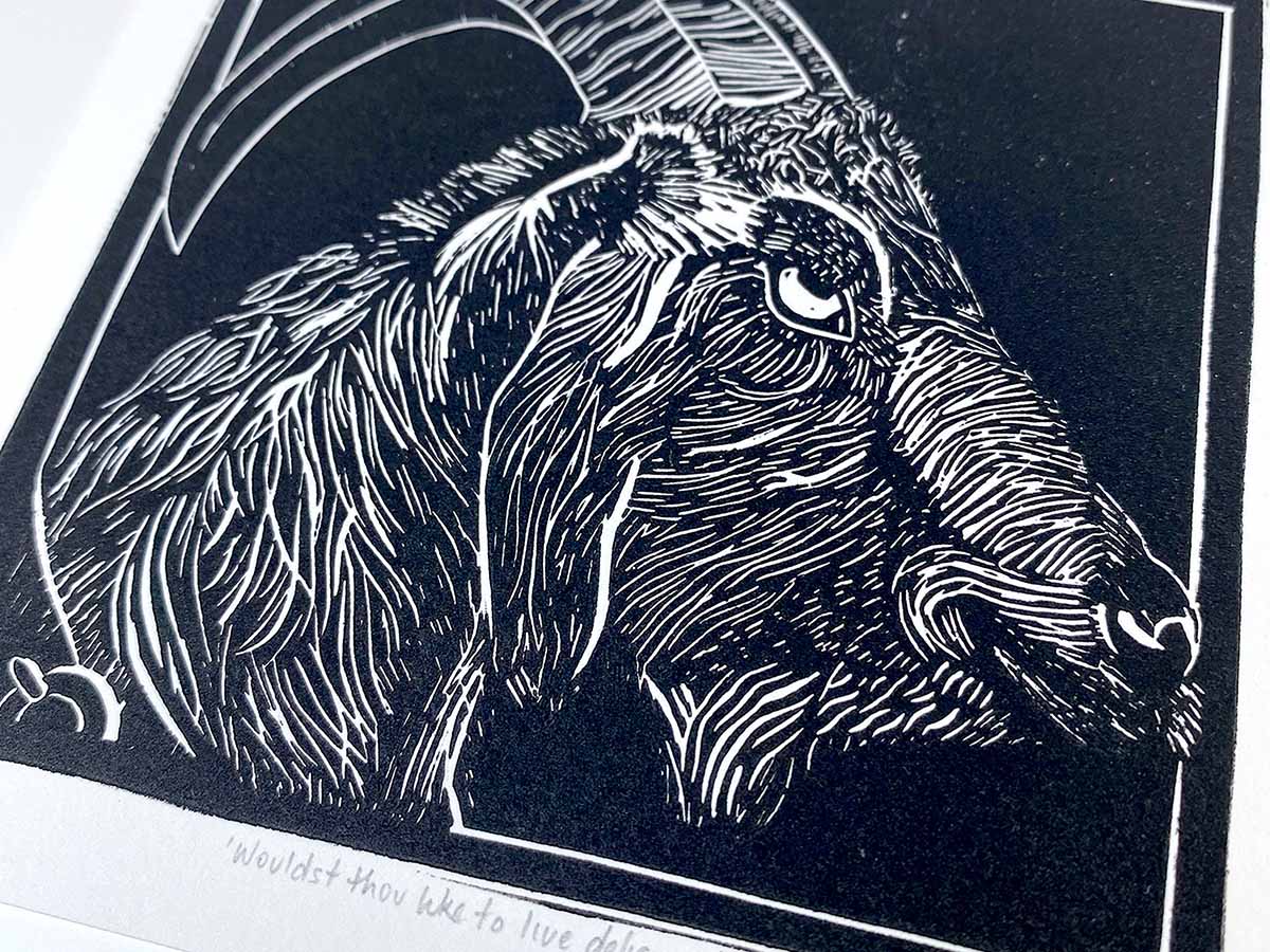 Live Deliciously - Open Edition - Linocut Print