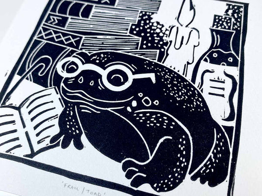 A Frail Toad - Open Edition - Linocut Print