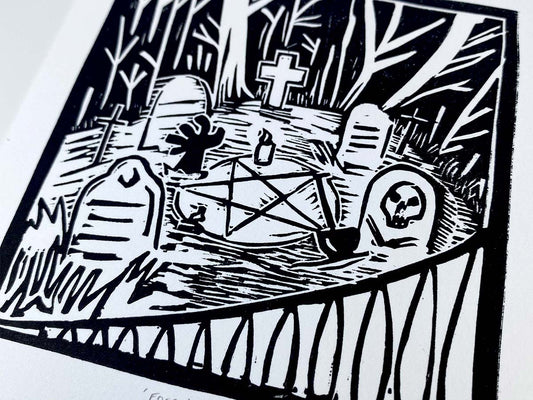 Graveyard - Open Edition - Linocut Print