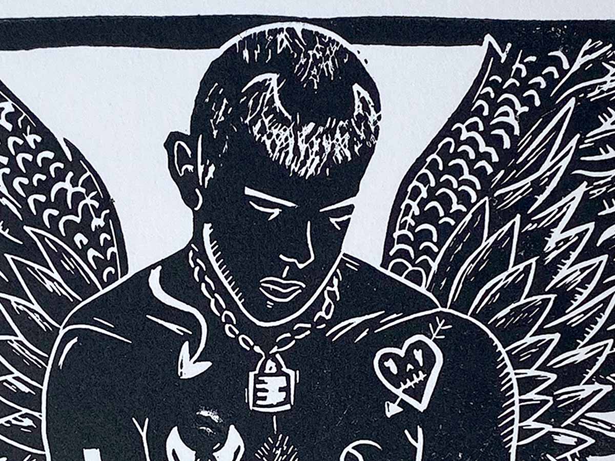 The Fallen One - Open Edition - Linocut Print
