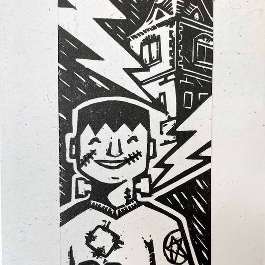 Frankenstein - Handprinted Linocut Bookmark
