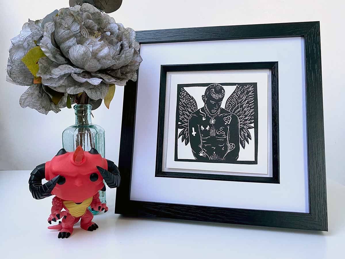 The Fallen One - Open Edition - Linocut Print