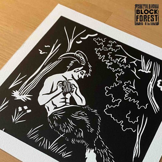 Faun - Open Edition - Linocut Print
