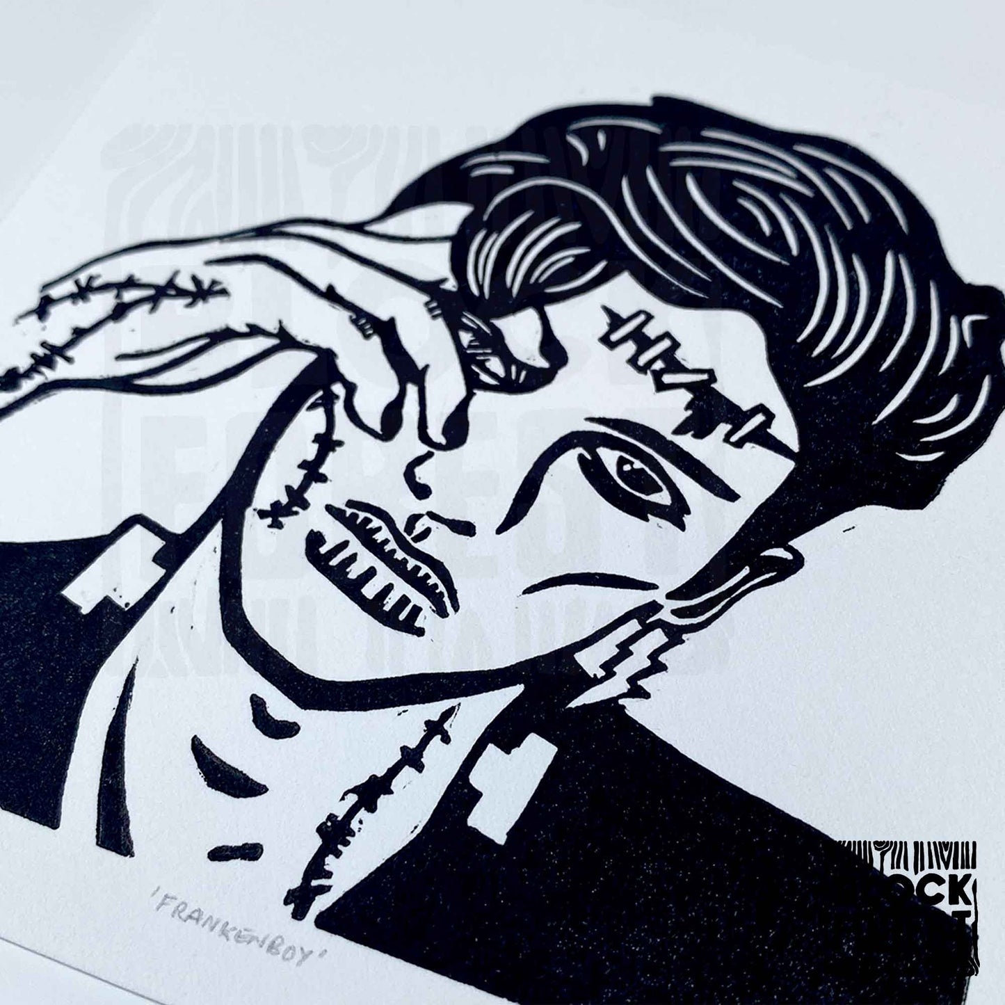 Franken Boy - Limited Edition - Linocut Print