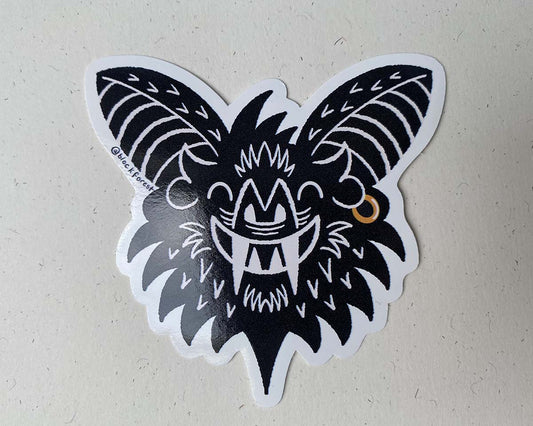 Toothy Vampire Bat Vinyl Sticker