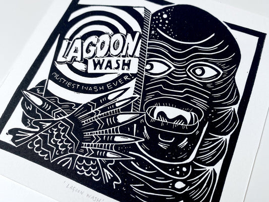 Lagoon Wash - Open Edition - Linocut Print