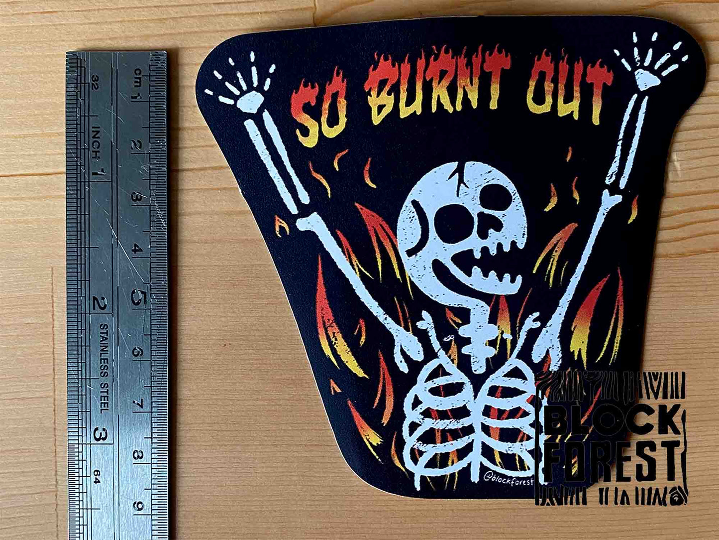 Burnt Out Skeleton Vinyl Sticker