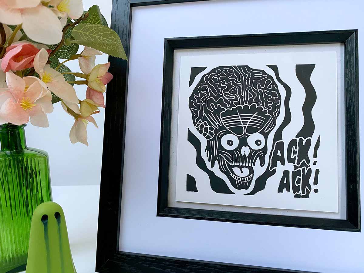 Mars Attacks - Open Edition - Linocut Print