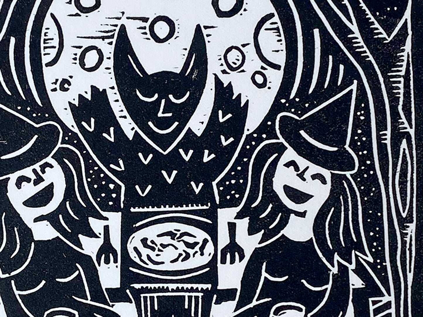Midnight Feast - Open Edition - Linocut Print