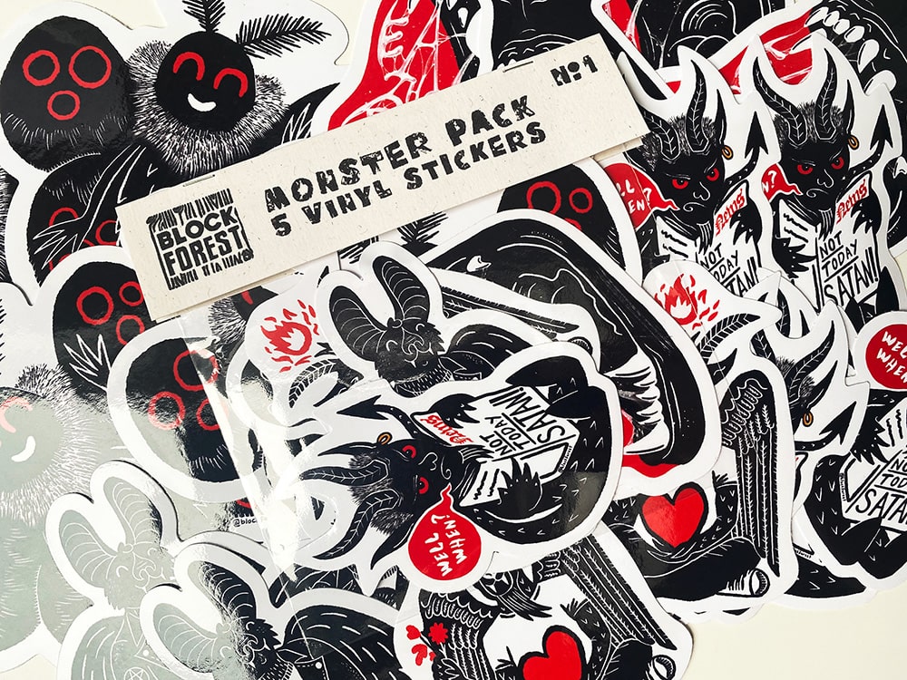 5 Vinyl Sticker Monster Pack
