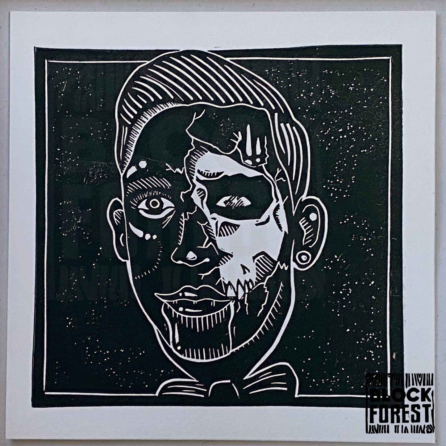 Possessed Ventriloquist Doll - Open Edition - Linocut Print