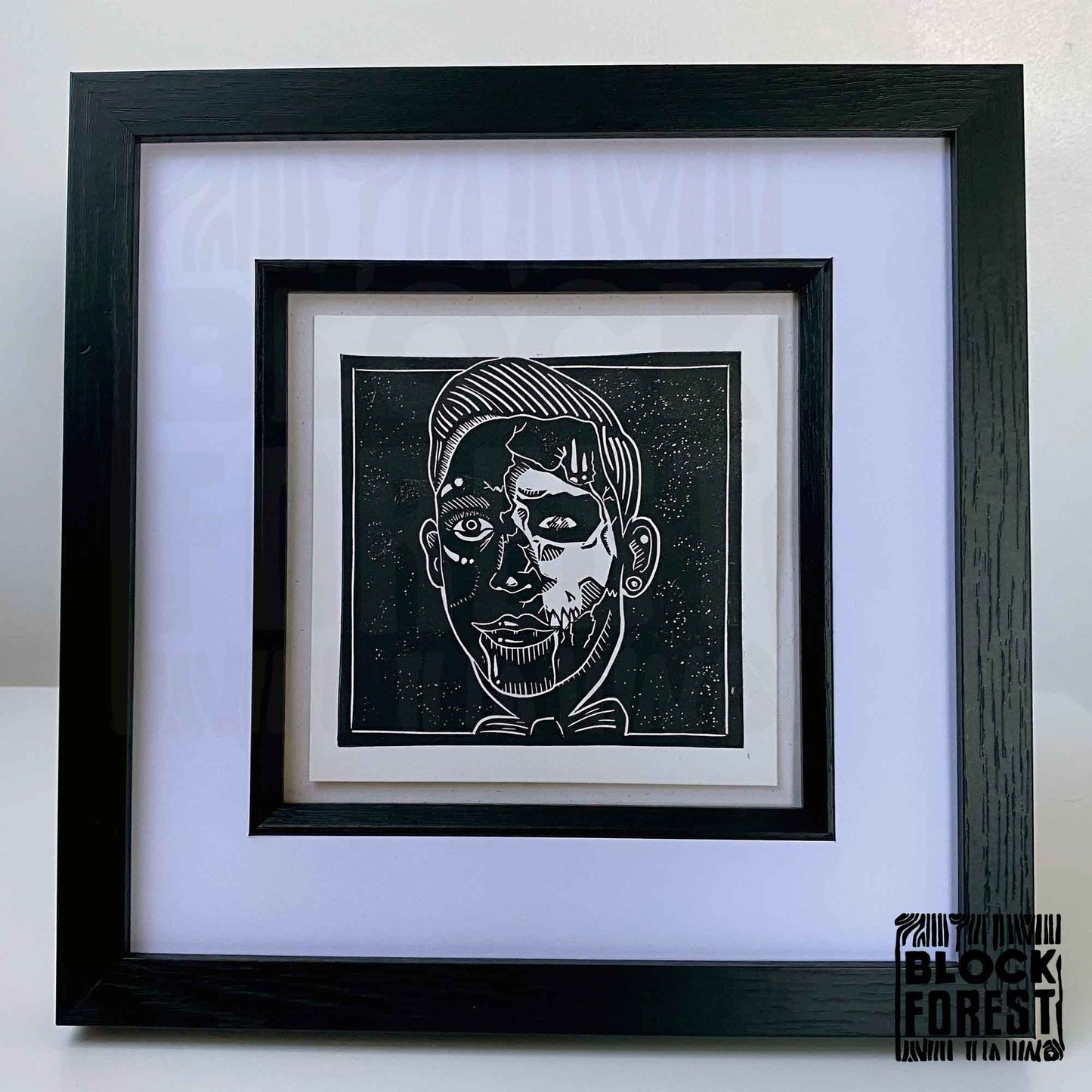 Possessed Ventriloquist Doll - Open Edition - Linocut Print