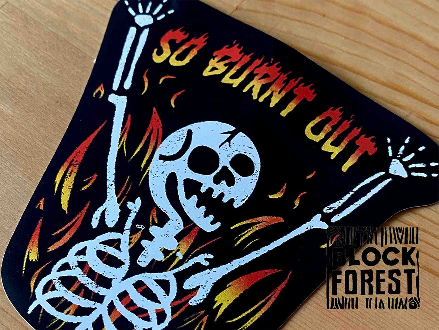 Burnt Out Skeleton Vinyl Sticker