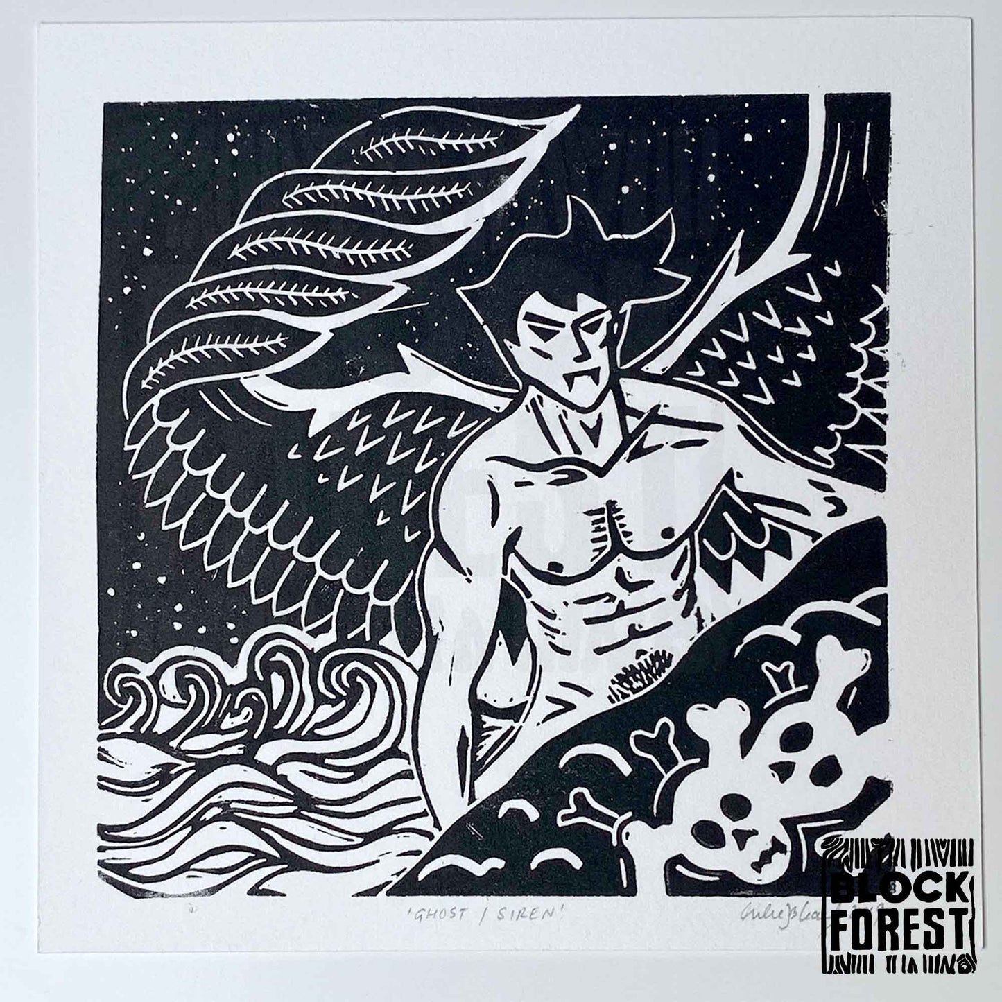 Siren - Open Edition - Linocut Print