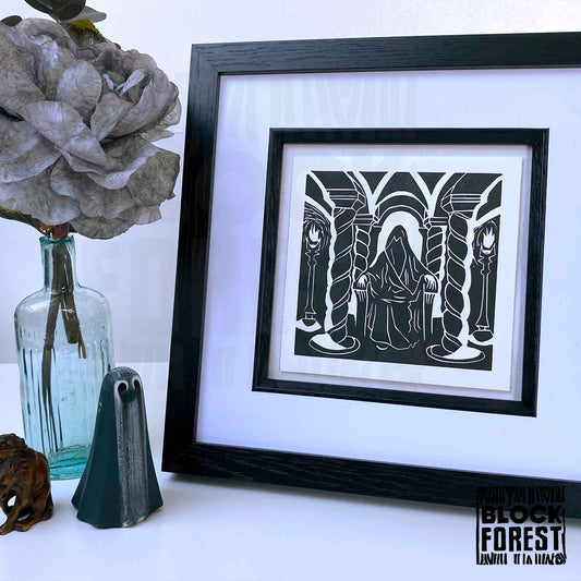 They Wait - Open Edition - Linocut Print