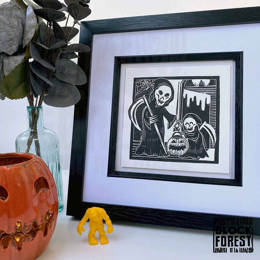 Trick or Treat - Open Edition - Linocut Print