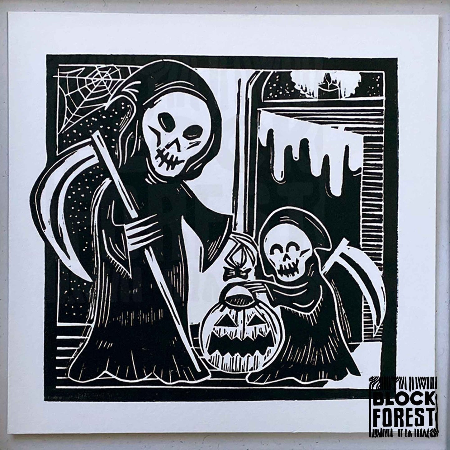 Trick or Treat - Open Edition - Linocut Print
