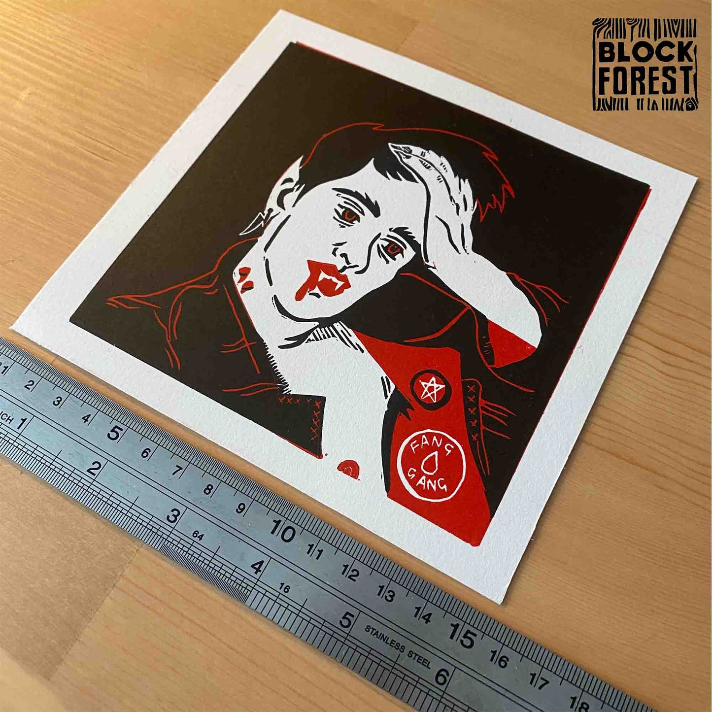 Vampire Dude - Limited Edition - Linocut Print