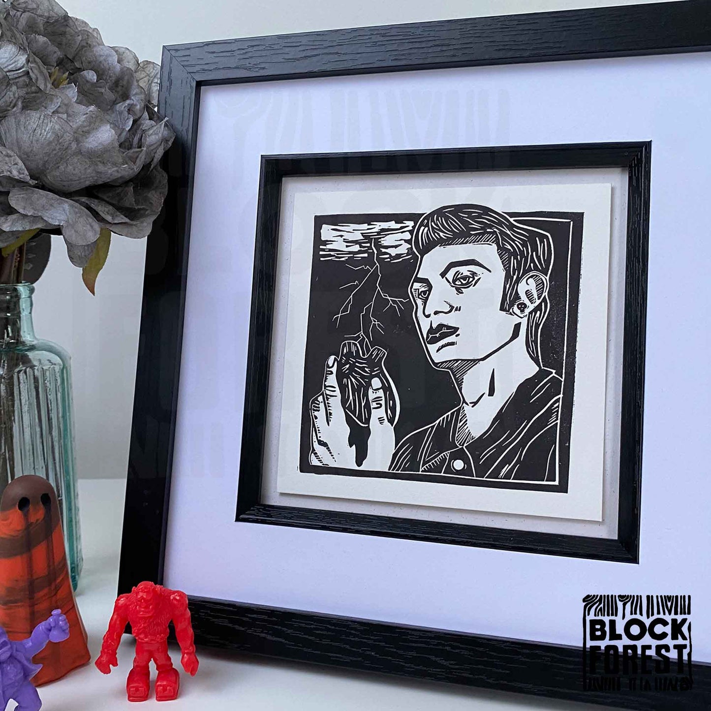 Victor Frankenstein - Open Edition - Linocut Print