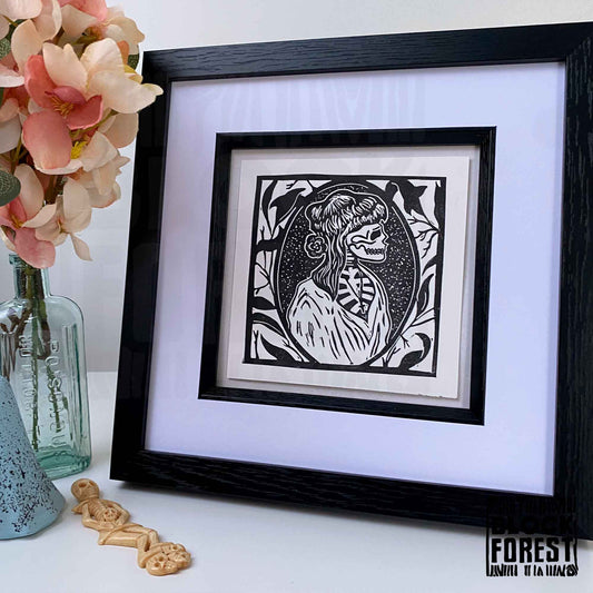 Portrait of a Victorian Lady - Open Edition - Linocut Print