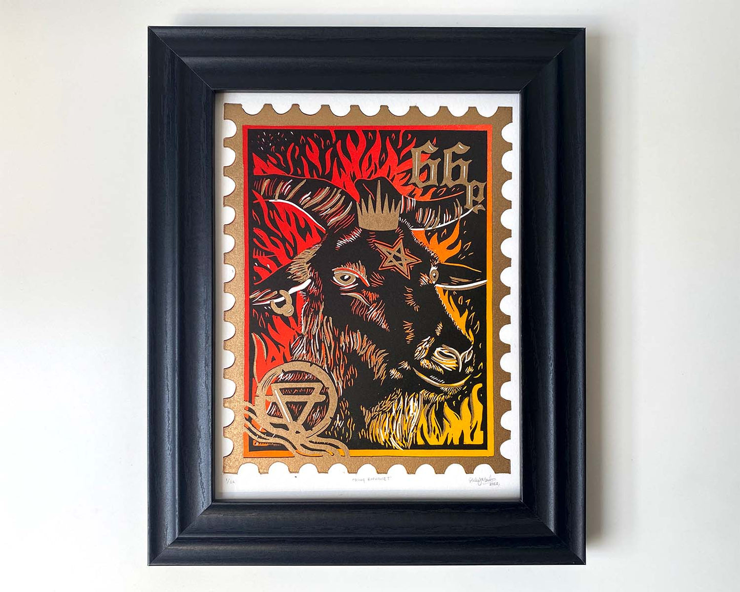 King Baphomet - Limited Edition - Linocut Print