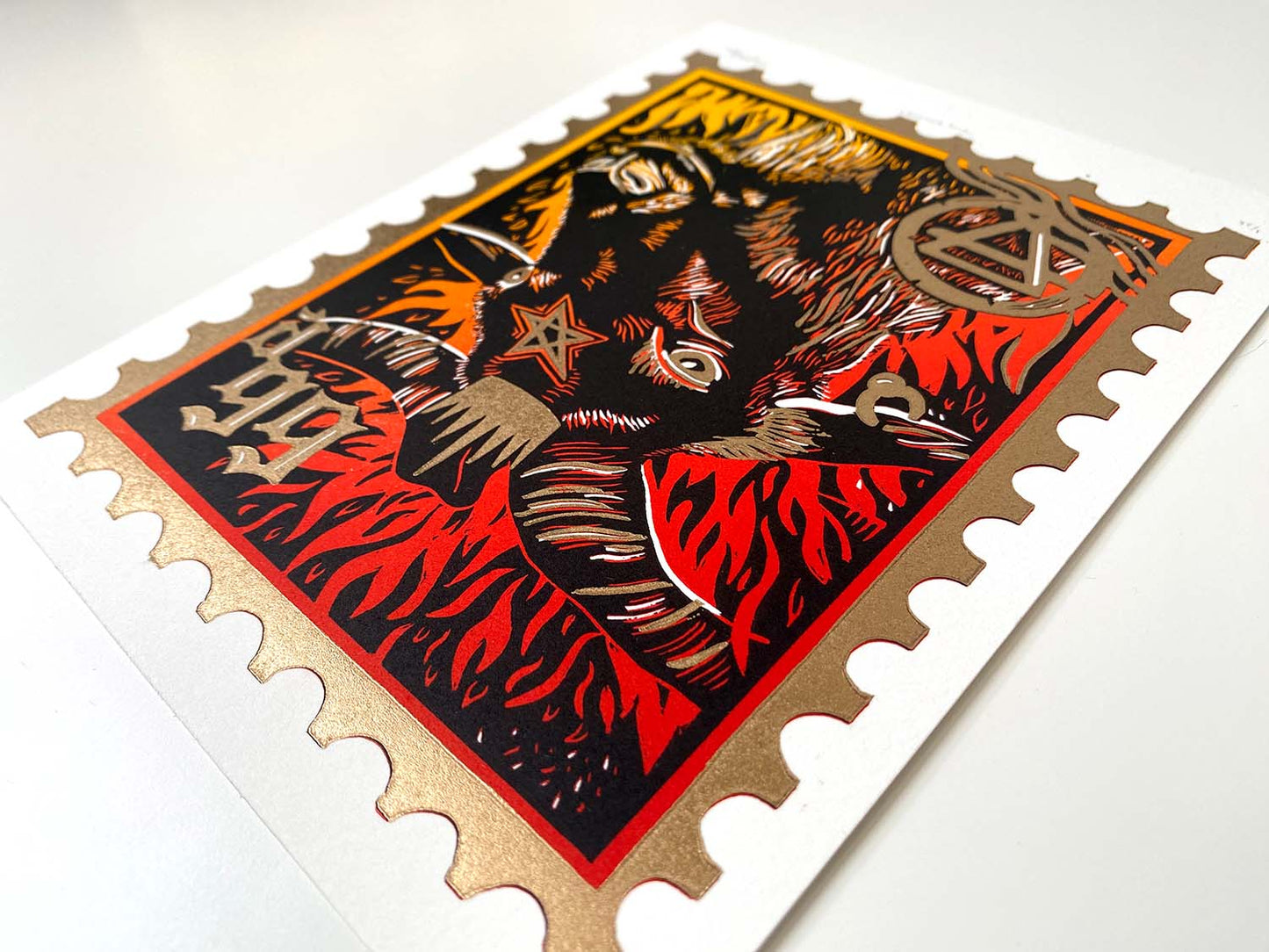 King Baphomet - Limited Edition - Linocut Print