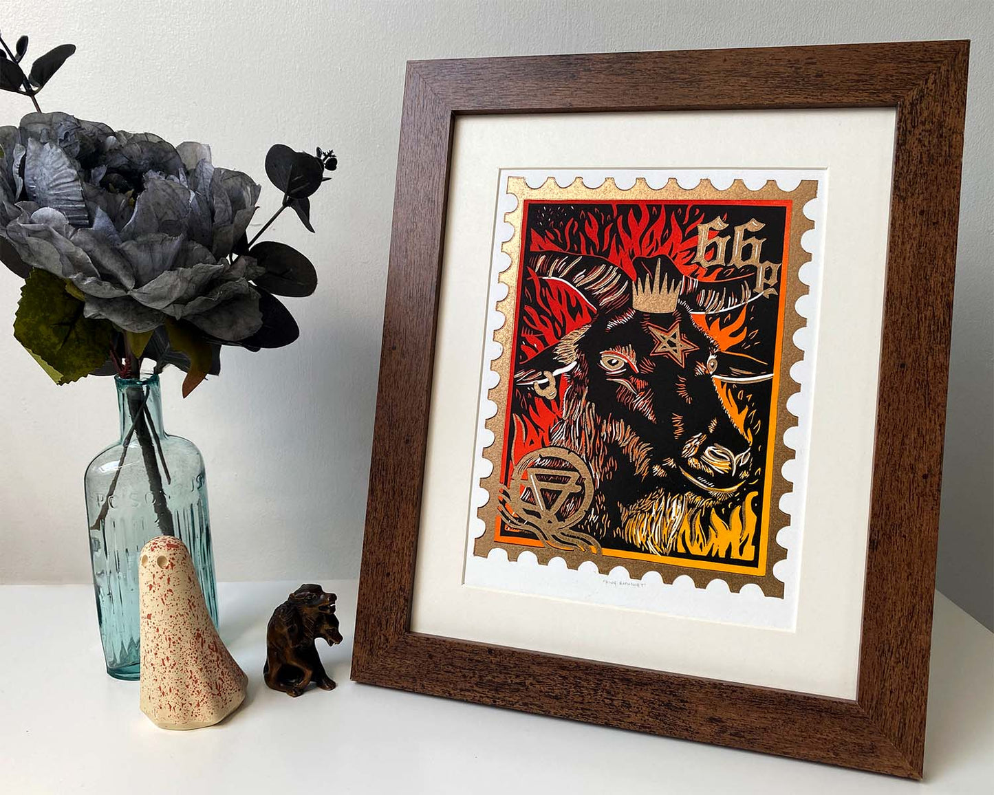 King Baphomet - Limited Edition - Linocut Print