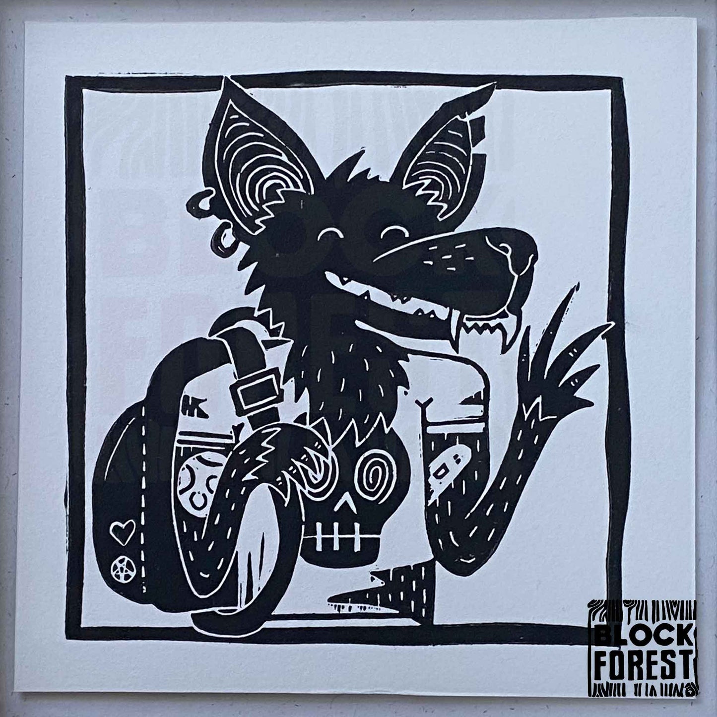 Werewolf-Linocut-Print