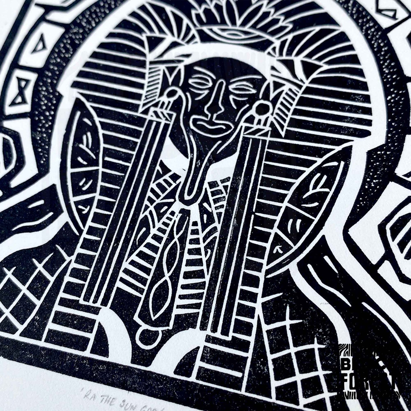 The Sun God Ra - Open Edition - Linocut Print