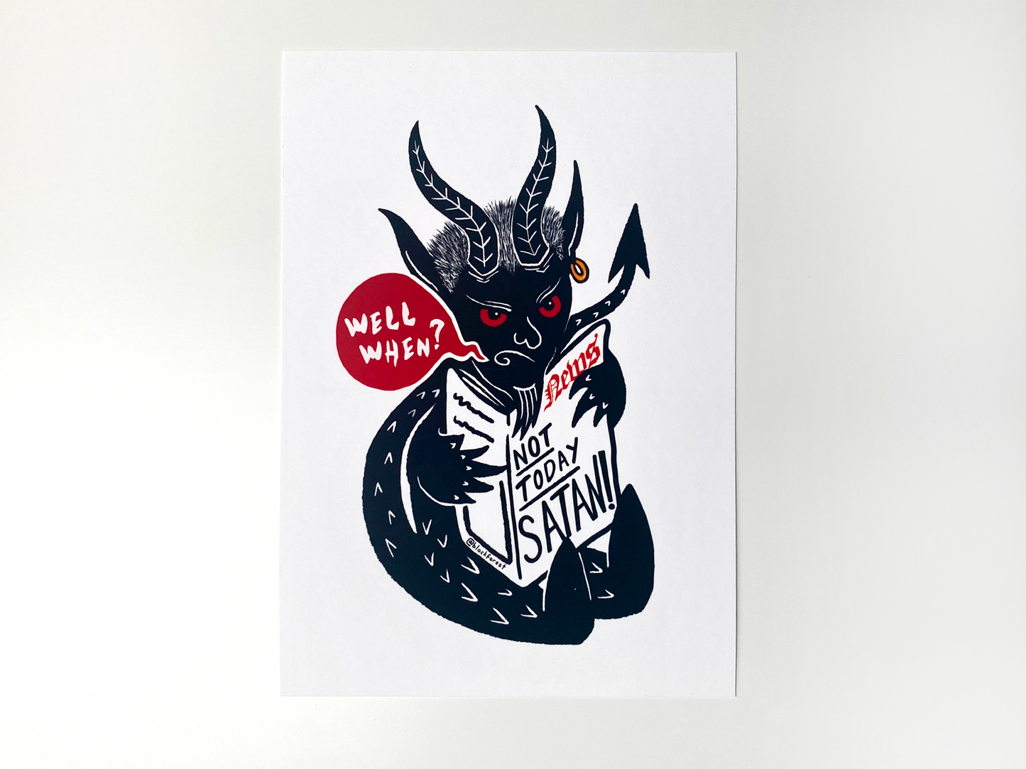 Not Today Satan Postcard