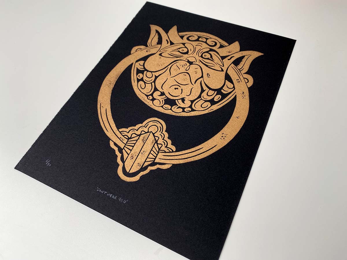 Can't Hear You - Limited Edition - Linocut Print