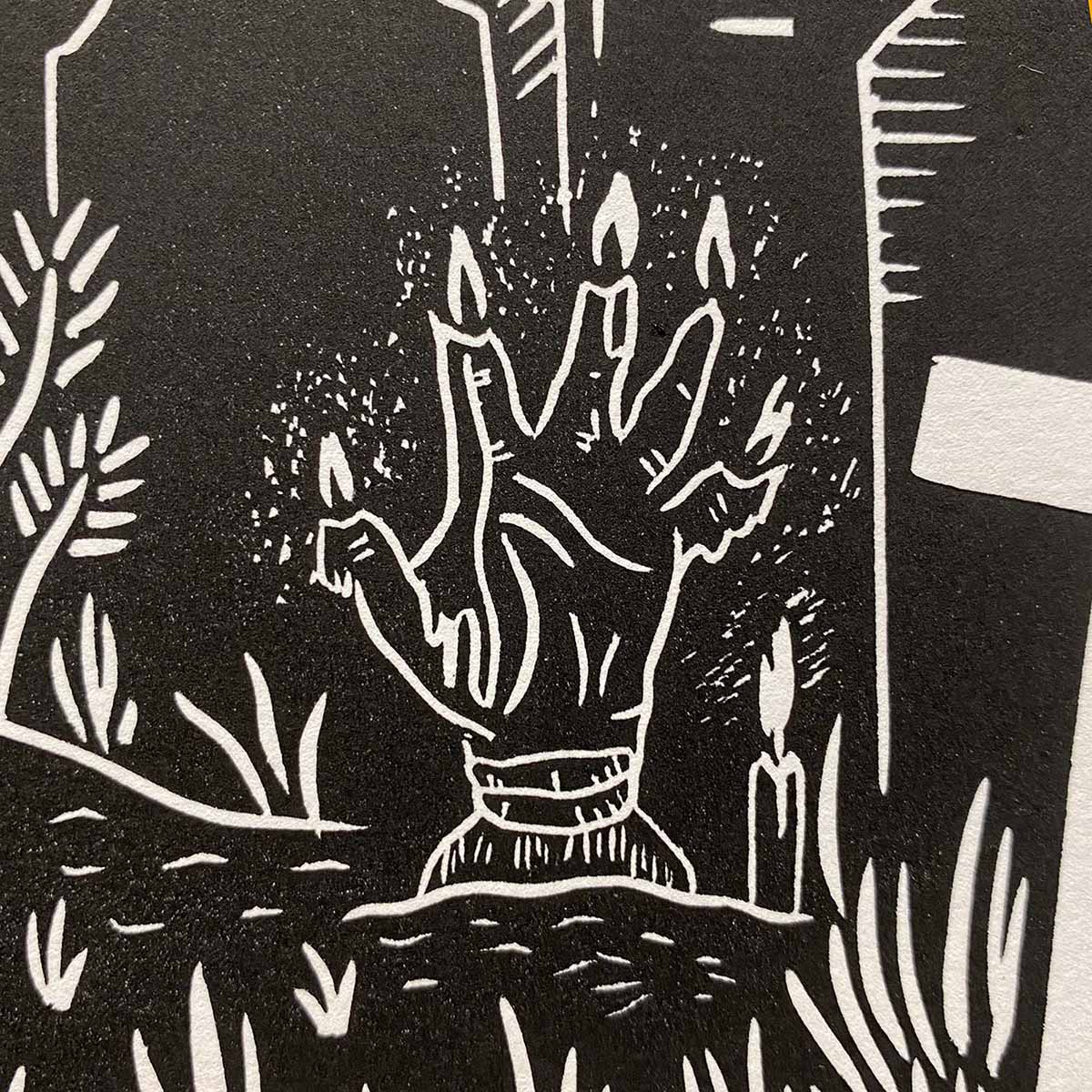 Overgrown Cemetery - Limited Edition - Linocut Print