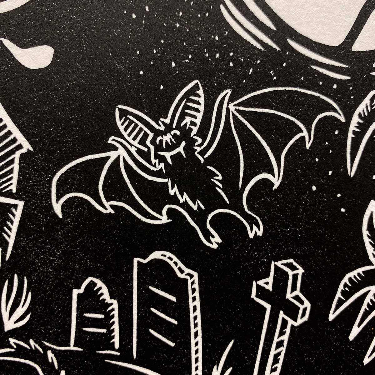 Overgrown Cemetery - Limited Edition - Linocut Print