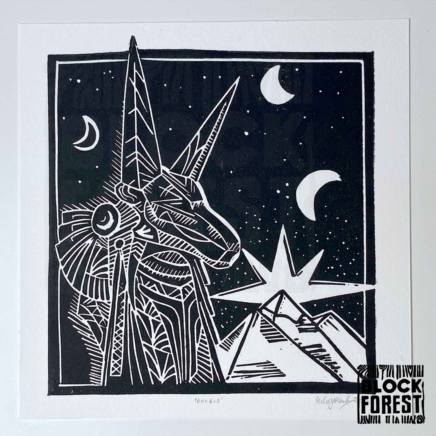 Anubis - Open Edition - Linocut Print