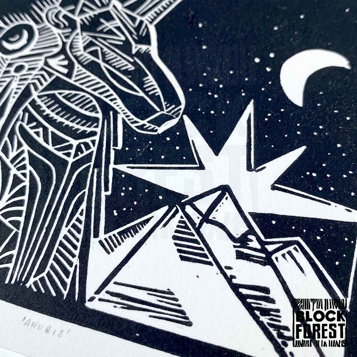 Anubis - Open Edition - Linocut Print